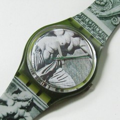 SWATCH Watch “Cupydus” GG112 1991 Retro Statue Sculpture Gray Black Clear