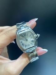 Pre-owned CARTIER Roadster white Dial Roman Numeral Stainless Steel Ladies Watch