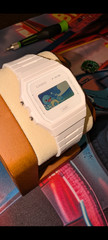 White Casio F-91W Custom Squirtle Pokemon Watch