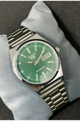 Seiko Refurbished Green Dial Day / Date Men’s Wrist Watch Free Shipping Vintage