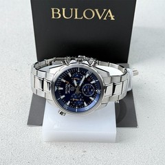 Bulova Men’s Marine Star Chronograph Blue Dial Stainless Quartz Watch 96B256