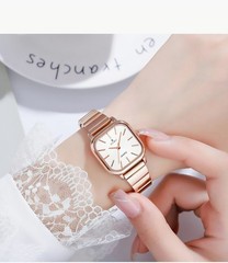 Ellzen Women’s Watch Elegant Rose Gold Tone Minimalist Dial, NIB