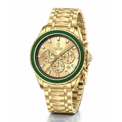 Montres Prestige MPW-0340 Men’s Quartz Chronograph Date Watch, Gold/Green