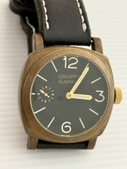 Rare Gruppo Gamma Brass Black Dial Mens Dive Watch Brevettato Wind up