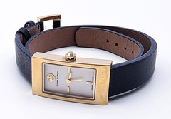 Tory Burch Buddy Signature Double-Wrap Leather Strap Ladies Designer Wristwatch