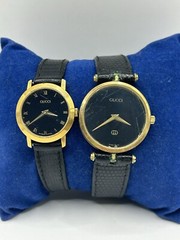 Lot Of 2 Gucci Watches Men & Woman Original Buckles In Booth Swiss Made