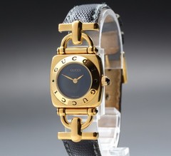 [Near MINT] GUCCI 6300L 22mm Black Dial Women Watch From JAPAN