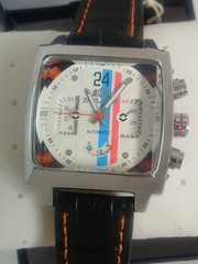 Watch Le Mans Style Steve McQueen Movie Fan New + Boxed Chrome +Leather Strap
