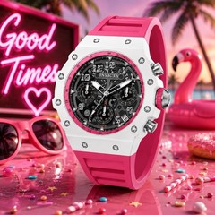 Invicta Racing Apexium Unisex Watch – 41mm, Pink, White 69620 New