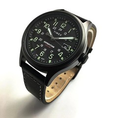 New Men’s Timex Expedition Solar Powered Black Leather Strap Watch TW4B18500