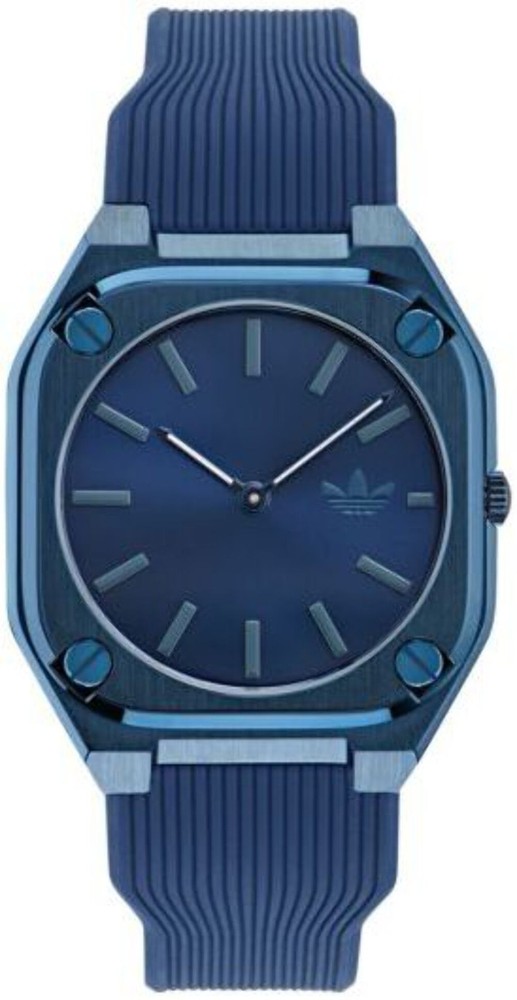 Adidas AOFH24001 Men’s City Tech Thin 39mm Blue Silicone Strap Watch