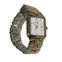 Vtg Bulova Sutton Quartz Womens Wrist Watch T8 Japan Mvt Hong Kong White Dial