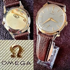 Collectible 1940s 14K Gold Omega Deville Trésor With Buffalo Calf Leather Strap
