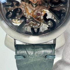 GaGa MILANO Manual 48 5310.02 Manual Skeleton Small Seconds Leather Strap