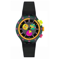 Swatch Men’s Neon Black Dial Watch – SB02B104