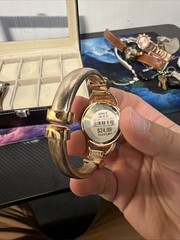 Studio Time Women’s Quartz Analog Watch Rose Gold Bangle Band Silver Dial