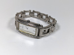 Guess Silverstone Rectangle Quartz Women’s Watch Link Clasp Band New Battery
