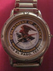 VINTAGE DEPARTMENT OF JUSTICE INS Immigration EL PASO TEXAS – MENS WRIST WATCH