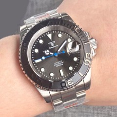 Tandorio 40mm 20ATM Diver Sapphire Glass Grey Sunburst Dial NH35 Auto Men Watch