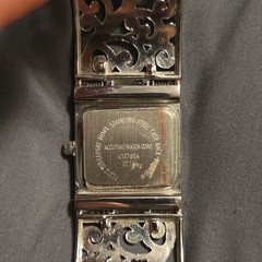 Vivani Women’s Quartz Analog Rectangle Watch White Dial Silver Filigree Bracelet