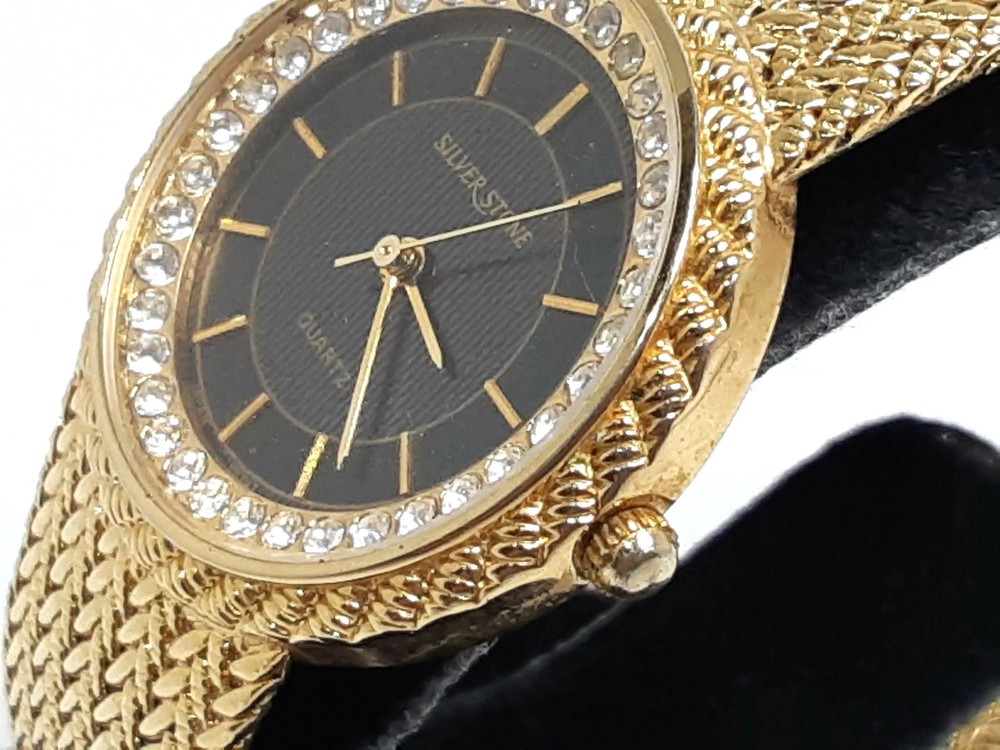 [A1R] SILVER STONE Rhinestone Bezel Women’s JMM1253 [z8p]