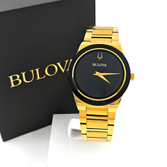 Bulova Millennia Men’s 97A183 Black Dial Gold Stainless Quartz Watch 41MM