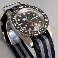 38mm Tandorio Black White Japan NH34A GMT Automatic Mens Watch Ceramic bezel