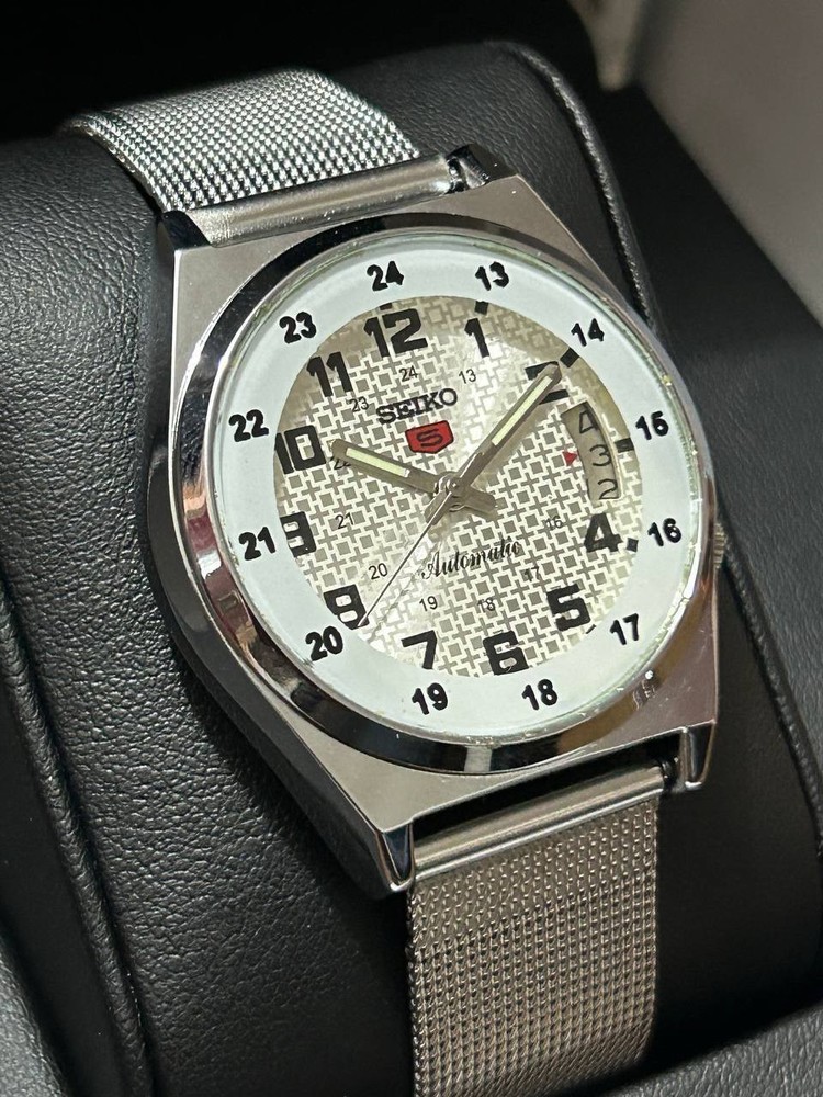 Vintage Refurbished Seiko Automatic Silver Dial D/D Men Wrist Watch 36MM