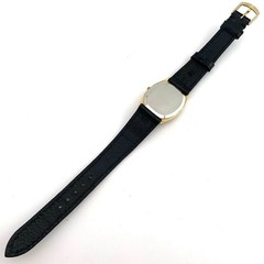 Favre Leuba Geneve Quartz Watch 18cm 7.08in Black Gold Working Vintage Japan