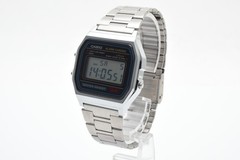[Exc+4] CASIO 593 A158W Digital Alarm Chronograph Watch Quartz Made CHINA FromJP