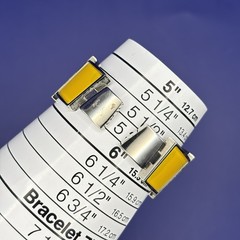 Ladies Geneva Asymmetrical Unusual Shaped Yellow Enamel Bezel Hinged Cuff Watch