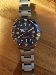 Thorn SHY036 Navy Blue All Titanium Diver 39mm Lume Blocks & no tools fitting