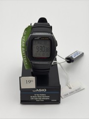 Casio Digital Watch Illuminator LED Light Afterglow 50m W96H-1BVWT Black