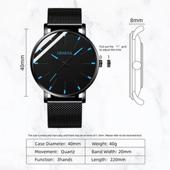 Minimalist Men’s Ultra Thin Quartz Watch with Mesh Strap – Business Style