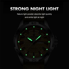 PAAZOMU Men’s Luxury Sport Watch – Waterproof Luminous Quartz Leather Wristwatch