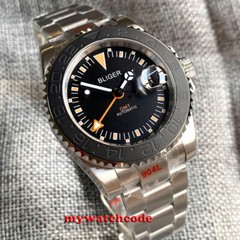 40mm BLIGER Black Dial Ceramic Bezel NH34A GMT Automatic Mens Watch Sapphire