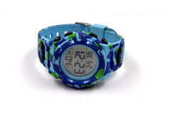 SKMEI digital Blue Camo Wrist Watch 1548 Multi Colored Flashing Light