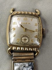 Vintage Bulova 10K gold filled, wind up wristwatch, Running 5922442 As-is 30mm