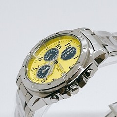 SEIKO SND409 Chronograph Yellow × Navy Stainless Steel Quartz Watch Men’s