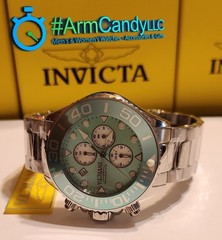 New Invicta Grand Diver 48583 Turquoise Dial Silver Bracelet 52MM Still Wrapped!