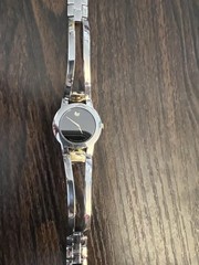 Movado Amorosa Women’s Swiss Quartz Two-Tone Bracelet Watch Black Museum Dial