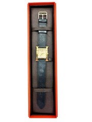 Hermès Heure HH1.501 Watch Leather Strap Unisex Quartz Box Epsom Leather Gold Plated
