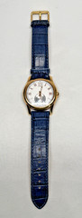 Bronzo Italia Watch Blue Croc Embossed Leather Band Swiss Parts Movement