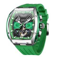 Men’s Automatic Mechanical Watch Tonneau Sapphire Glass 50M Waterproof Luminous