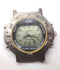 Vintage Sharp Alarm Chrono World Time Wristwatch WR 5 Bar