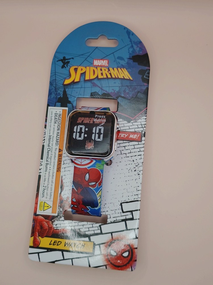 Marvel Spider-Man LED Digital Wristwatch Multicolor Silicone Band Kids