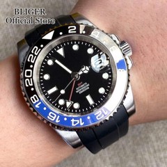 NH34A 20ATM Waterproof 40mm Black Dial NH34 GMT Automatic Movement Diver Watch