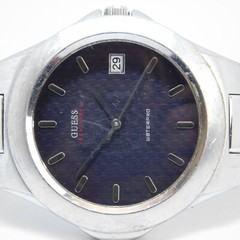 GUESS Waterpro G65376G Silver Tone Analog Men’s Watch Sz. 6 1/2″ New Battery