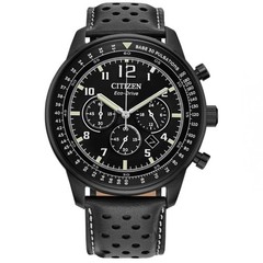 Citizen Eco-Drive Sport Casual Black Gray Mens 44mm Chronograph Watch CA4505-04E