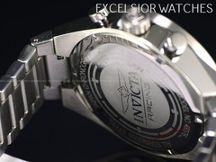 Invicta Mens Speedway GEARSHIFT 44mm Chronograph Black Dial SS Bracelet Watch